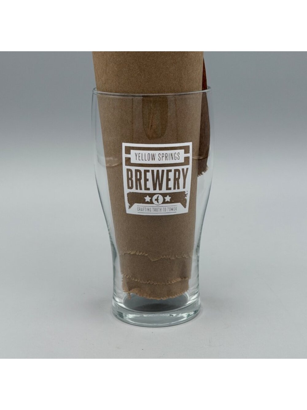 Yellow Springs Brewery Glass Pint Beer Glass 16 Oz Clear Logo Design